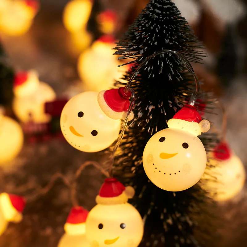 2023 Božični Okraski Snežaka LED Luči Niz Zaprtih Vzdušje Novo Leto Soba Baterije Luči Rojstni dan Nepremočljiva 1000