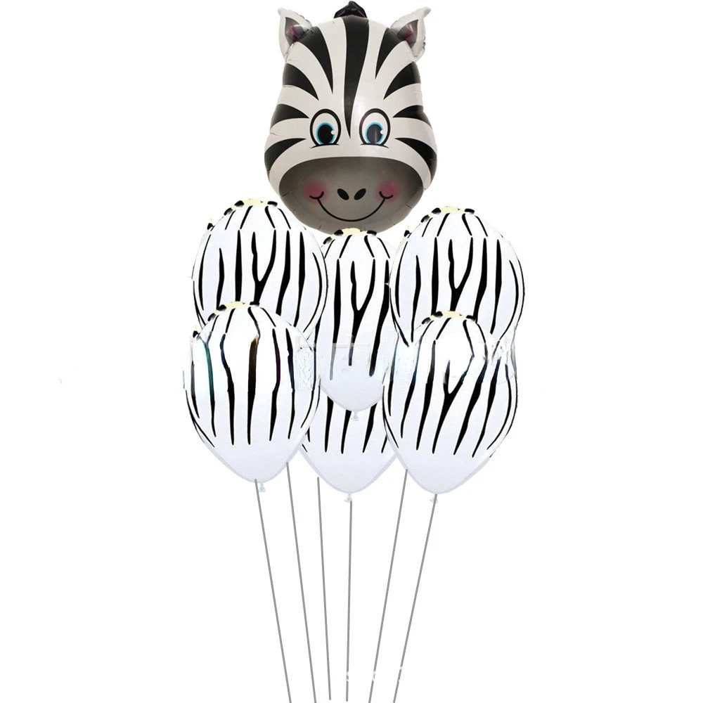 13pcs/set Cartoon Živali Krave Tiger, Lev, Zebra Otrok Rojstni dan Baloni Aluminija Folija Balon Poroka Dekoracija1