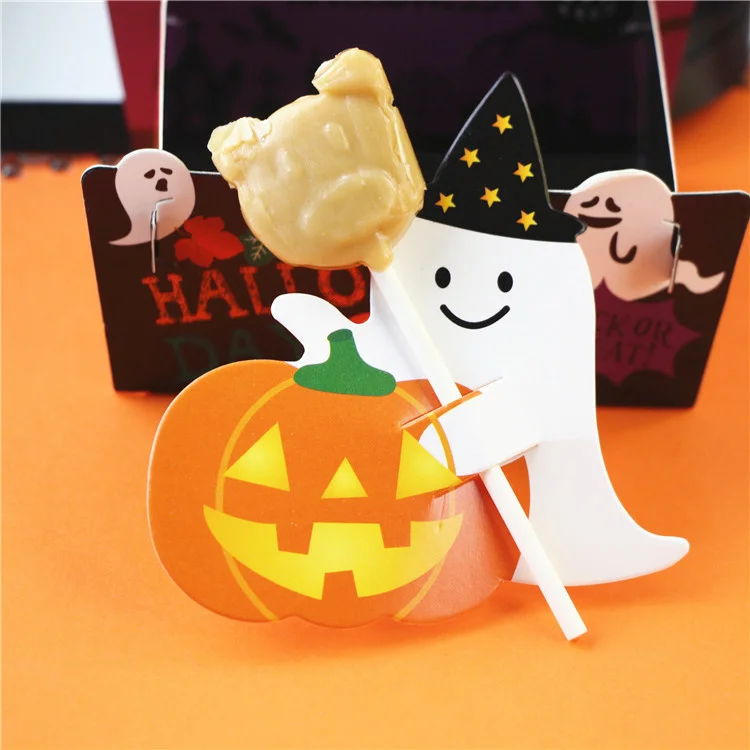 50PCS Božič Halloween Sladkarije Paket Sim Duha Bučna Lollipop Imetnik Piškoti Dekoracijo Otroci Darilo Domov DIY Foto Material1