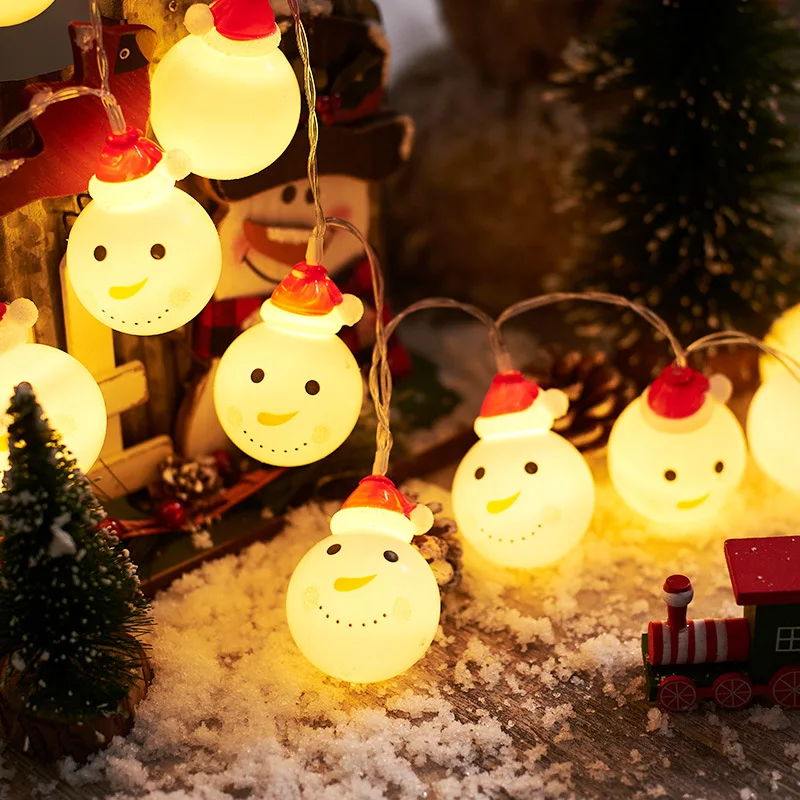 2023 Božični Okraski Snežaka LED Luči Niz Zaprtih Vzdušje Novo Leto Soba Baterije Luči Rojstni dan Nepremočljiva 1001