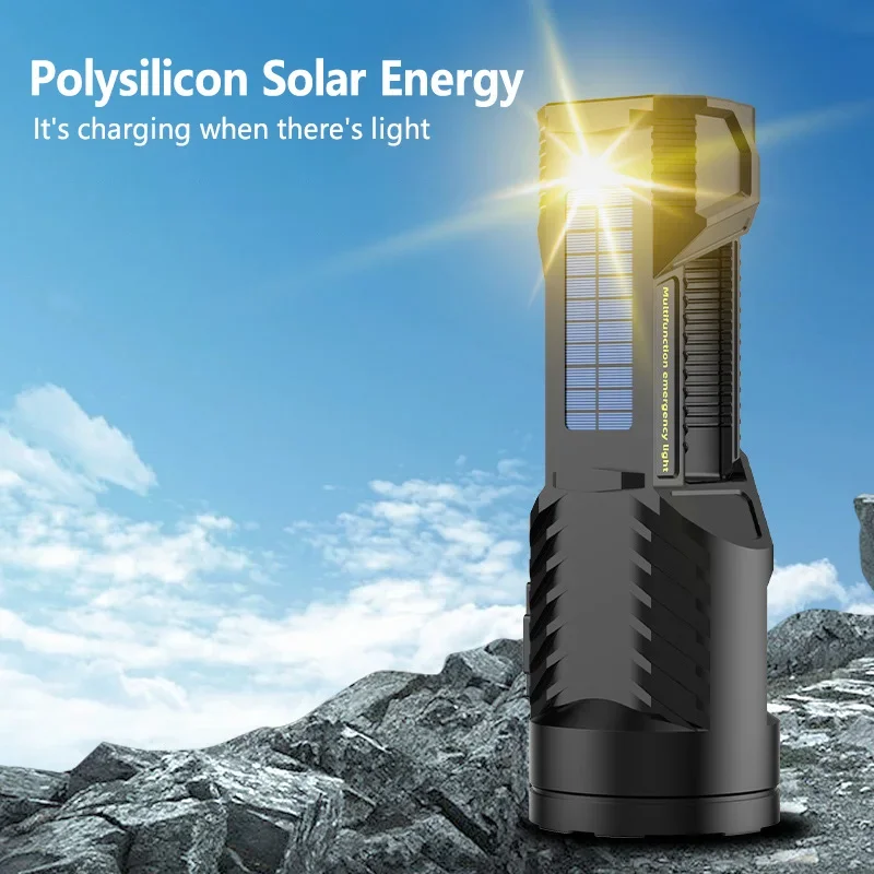 Močna Solarna LED Iskalnim Prostem Multifunkcijski USB Polnilne P70 Delo Svetlobe, LED Svetilka Dolgo Obseg Taborjenje Luč2