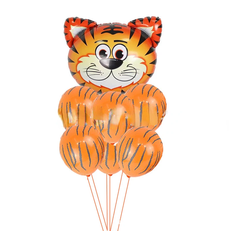 13pcs/set Cartoon Živali Krave Tiger, Lev, Zebra Otrok Rojstni dan Baloni Aluminija Folija Balon Poroka Dekoracija2