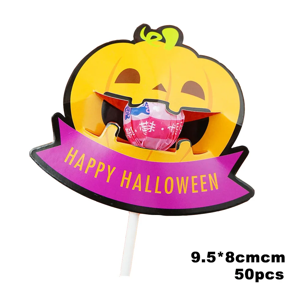 50PCS Božič Halloween Sladkarije Paket Sim Duha Bučna Lollipop Imetnik Piškoti Dekoracijo Otroci Darilo Domov DIY Foto Material2