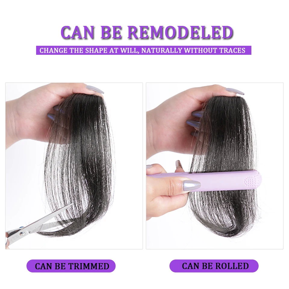 Šiška lasuljo Sintetičnih Fring Šiška lase razširitve za ženske Srednji Del Dveh Straneh Bang Hairpiece Posnetek V Razširitev nevidno lase2