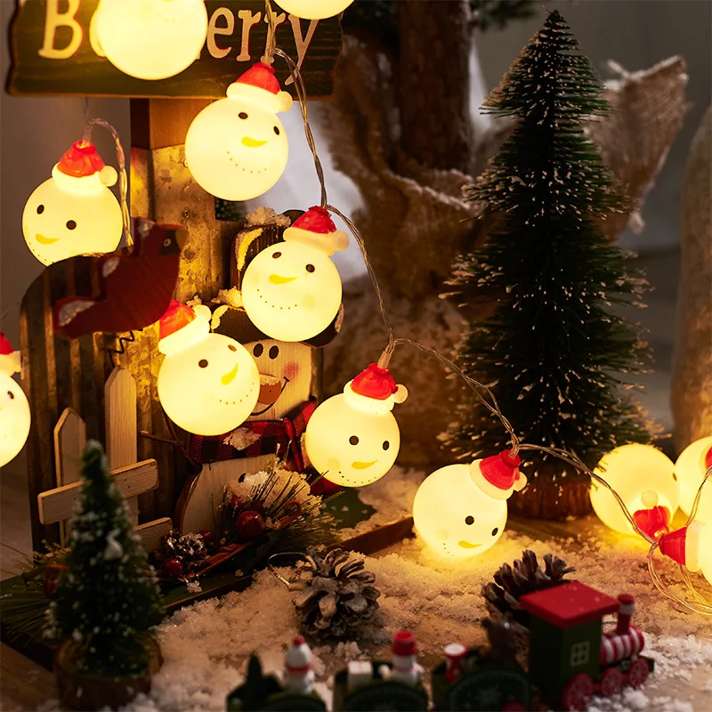 2023 Božični Okraski Snežaka LED Luči Niz Zaprtih Vzdušje Novo Leto Soba Baterije Luči Rojstni dan Nepremočljiva 1002