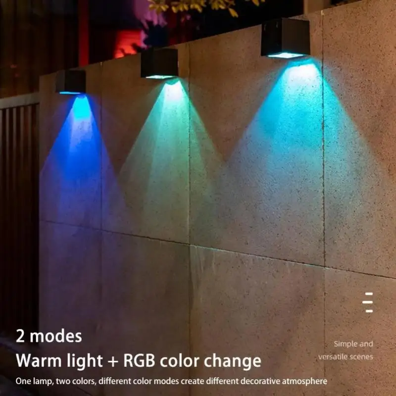 2/4PCS LED Sončno Svetlobo na Prostem Vrt Kvadratnih Stenske Svetilke sončna Svetloba Senzor Nepremočljiva Dvorišče Dvorišče Balkon Ograja, Dekoracija Žarnice3