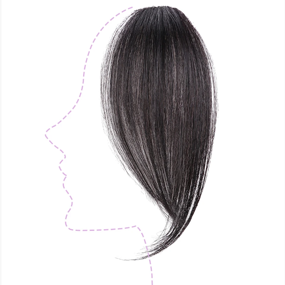 Šiška lasuljo Sintetičnih Fring Šiška lase razširitve za ženske Srednji Del Dveh Straneh Bang Hairpiece Posnetek V Razširitev nevidno lase3