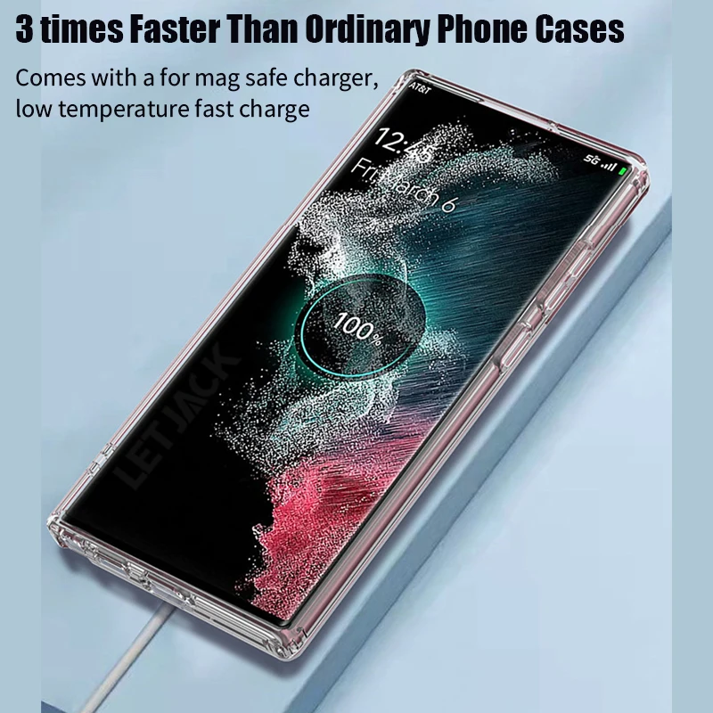Original Pregleden Magsafe Magnetni Primeru Telefon Za Samsung Galaxy Ž Krat 4 Ž Flip 3 S22 S23 Ultra Plus Brezžično Polnjenje Pokrov3