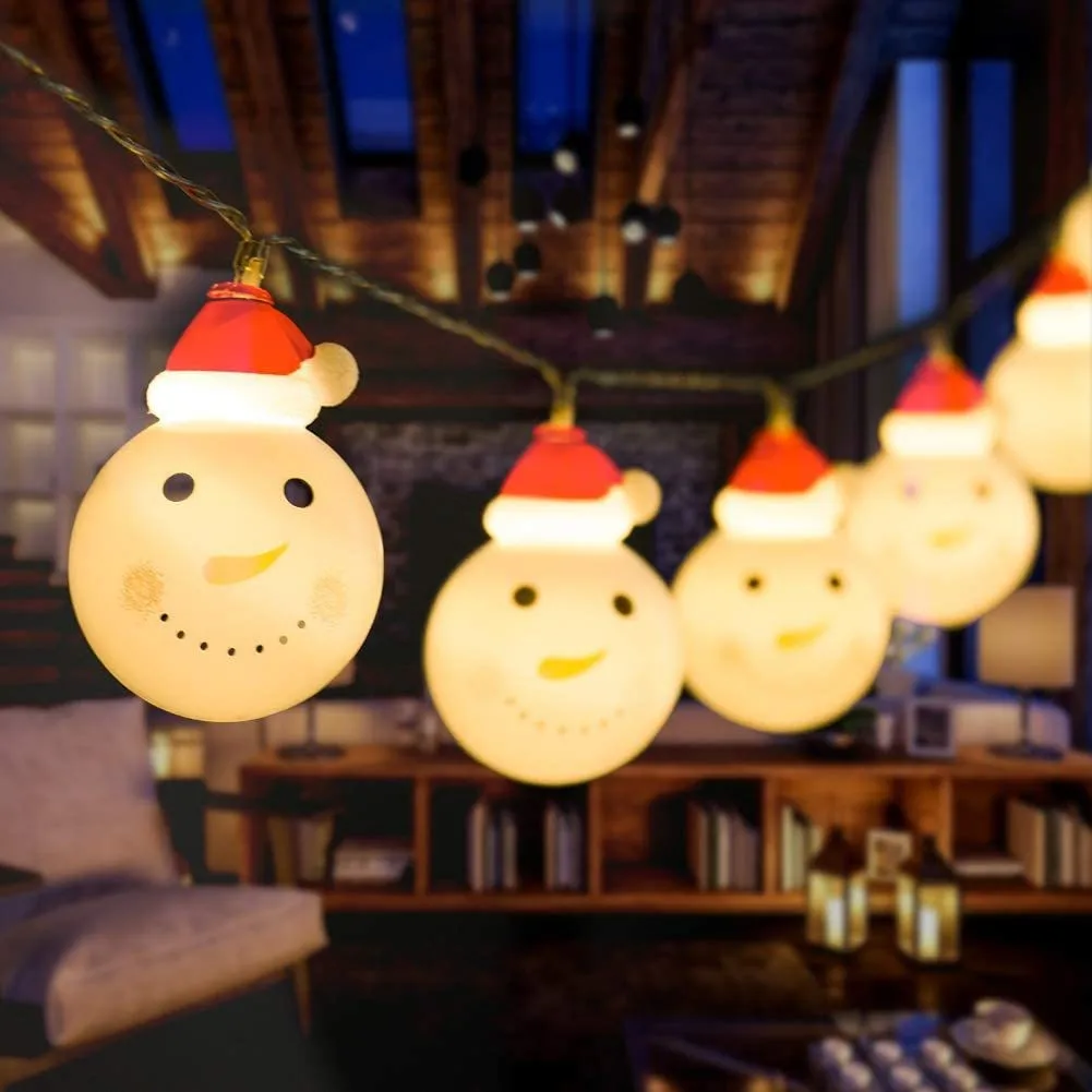 2023 Božični Okraski Snežaka LED Luči Niz Zaprtih Vzdušje Novo Leto Soba Baterije Luči Rojstni dan Nepremočljiva 1004