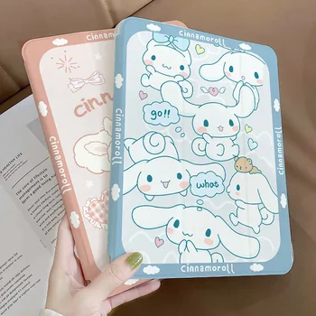 Srčkan Sanrio Hello Kitty Cinnamoroll iPad Ohišje za iPad Mini 6 5 4 Tri-Krat Pokrovček 11 Inch Pregleden Soft Shell Zraka 5 4 3