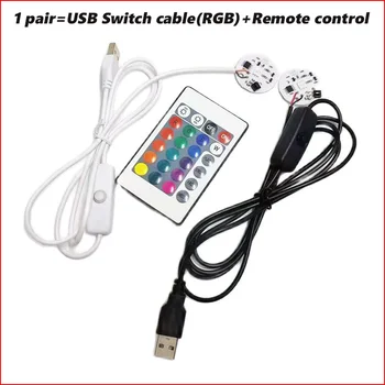 100 kozarcev Vhod 5 pisane gradient LED RGB svetlobe odbor z 1Meter Črno ali Belo USB stikalo Kabel in daljinski upravljalnik.
