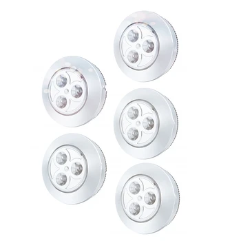 5 Paket LED Baterije, ki Napaja Brezžične Noč Tapnite Pritisnite Lučka Stick-On Pritisni in Varno Luči Za Hodnik, Kuhinjo, Spalnico, Kopalnico Omarah