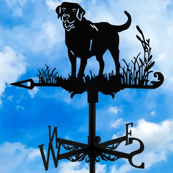 Pes Vreme Krilne Kovinski Živali Smer Vetra Dekorativni Pes Weathervanes Ustvarjalne Black Dog Ornament Indikator za Zunanjo Teraso