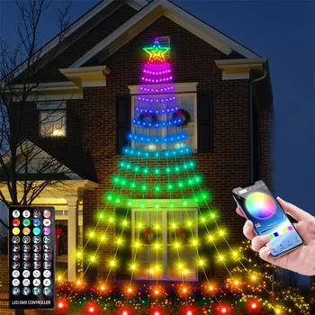 3M 304 LED Smart Božična Zvezda Niz Vila Luči s Pokrivalo Star RGB Dreamcolor Changeble Drevo Slap Ledenica Svetlobe