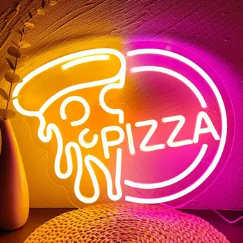 Pizza Neonske Znaki za Restavracijo Stenski Dekor USB-pogon Pizza-oblikovani LED Neon Luči Prijavite za se Prikaže Okno, Stranka, Bar Dekor