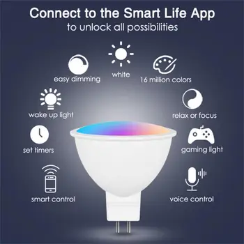 10PC Tuya Smart Homekit WiFi MR16 Smart LED Žarnica 12V RGBCW Zatemniti Lučka Siri Glasovni Nadzor 5W Spotlighting Barva Spreminja,