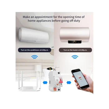 Tuya 40A WiFi Smart odklopnika Samodejni Preklop Preobremenitve kratkostična Zaščita za Amazon, Google Doma(4P)