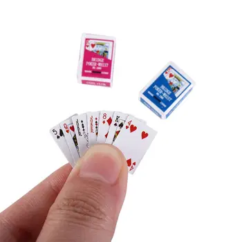 Miniaturne Igre Poker Mini Igralne Karte Miniaturne Kartice za Lutke Opremo Doma Dekoracijo Visoke Kakovosti Igra s kartami