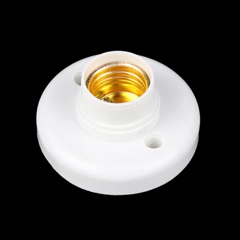 Krog okova E27 Navojem Usta Ravno 80 mm LED Žarnice Vijak Znanja Plastika LED Luči Določitvi Imetnik Pretvornik Bela Socket Adapter