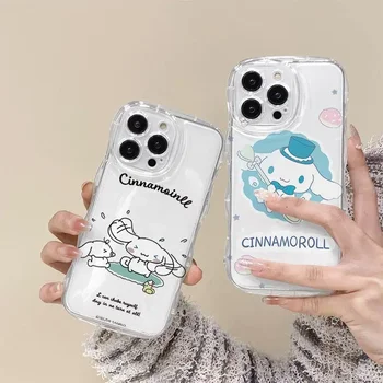Sanrio Cinnamoroll Kopel Srčkan kuža Pregleden Anime Primeru Telefon Za iPhone 15 14 13 12 11 Pro Max Xr Xs 14 Plus Primeru Srčkan Pokrov